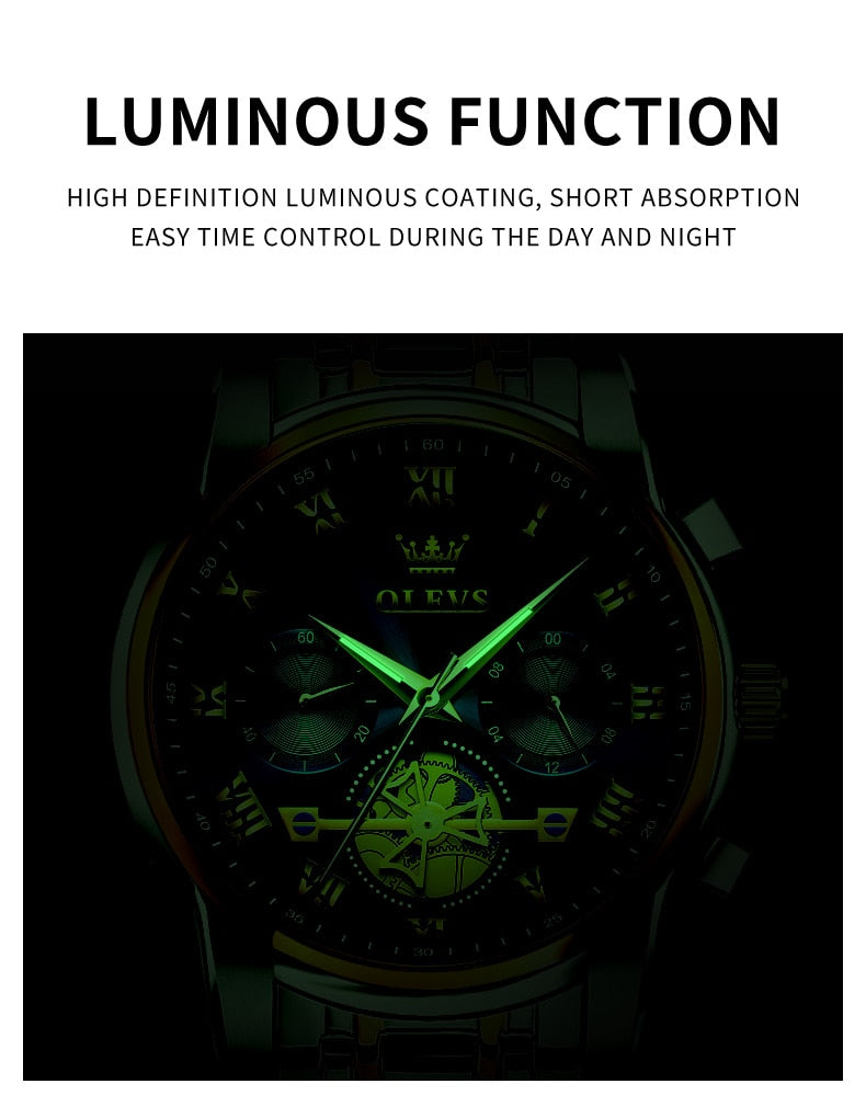 High Quality OLEVS Mens Classic Wrist Watch - Quartz, Waterproof - Multiple Colo