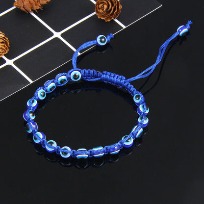 Evil Eye Greek Mati Handmade Adjustable Braided String Unisex Bracelet