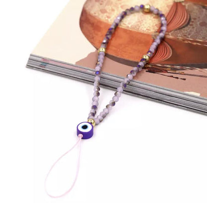 Evil Eye Greek Mati Crystal Beads Phone Charm Chain Lanyard