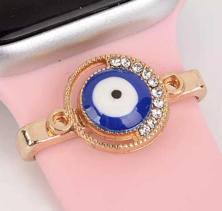 Evil Eye Greek Mati Metal Charm Ornament For Apple Watch Band