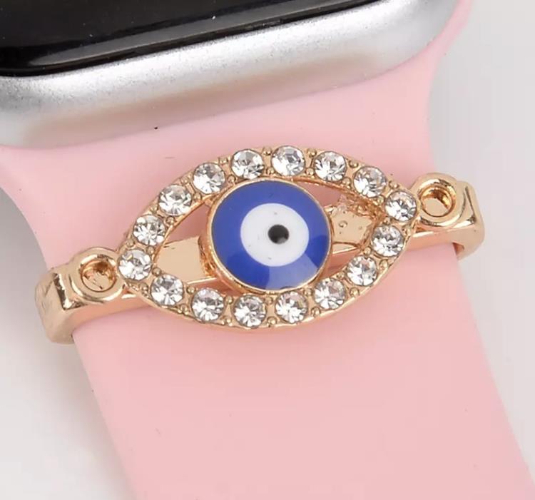 Evil Eye Greek Mati Metal Charm Ornament For Apple Watch Band