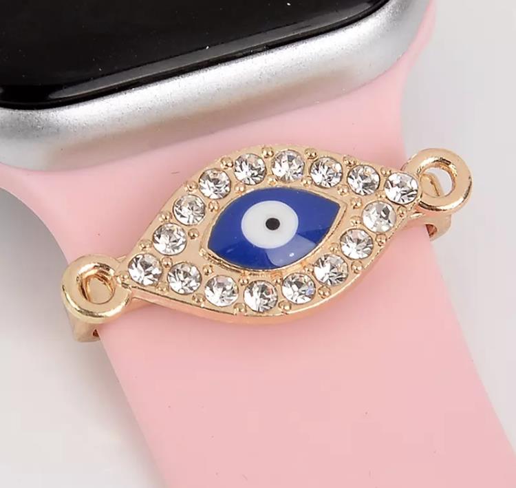 Evil Eye Greek Mati Metal Charm Ornament For Apple Watch Band