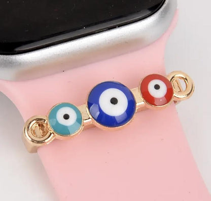 Evil Eye Greek Mati Metal Charm Ornament For Apple Watch Band