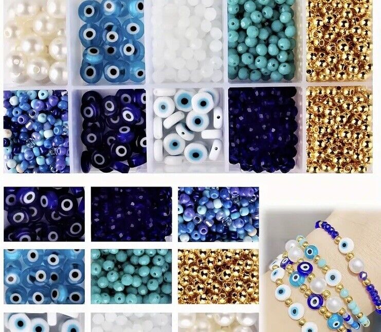 Evil Eye DIY Glass Beads Jewelry Making Box Set