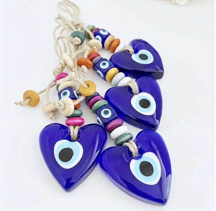 Evil Eye Heart Wall Hanging Handmade Glass Home Decor Ornament