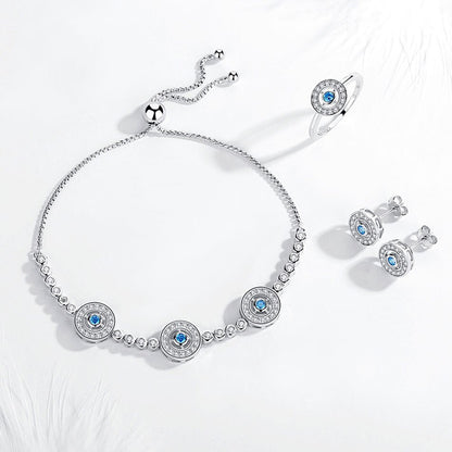 Evil Eye 925 Sterling Silver 3 Piece Jewellery Set