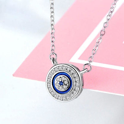 Evil Eye 925 Sterling Silver Round Blue Jewellery Set