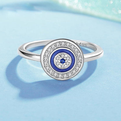 Evil Eye 925 Sterling Silver Round Blue Jewellery Set