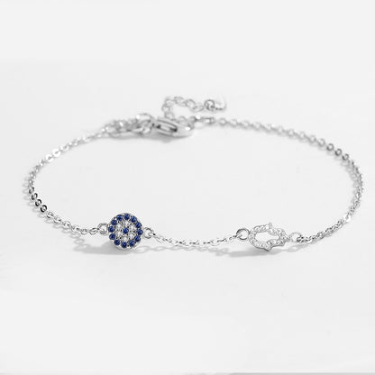 Evil Eye Hamsa 925 Sterling Silver Bracelet