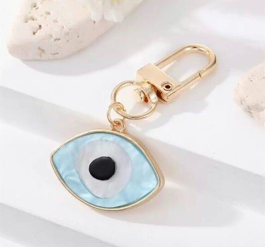 Evil Eye Greek Mati Charm Pendant Keyring