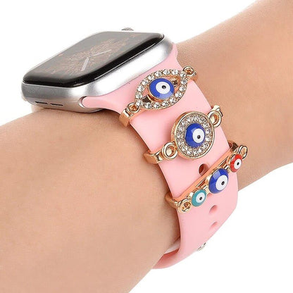 Evil Eye Greek Mati Metal Charm Ornament For Apple Watch Band