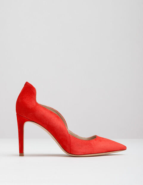 Boden Wave High Heel Court Beatnik Red Suede Size 40