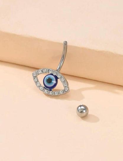 Evil Eye Greek Mati Rhinestone Navel Belly Ring