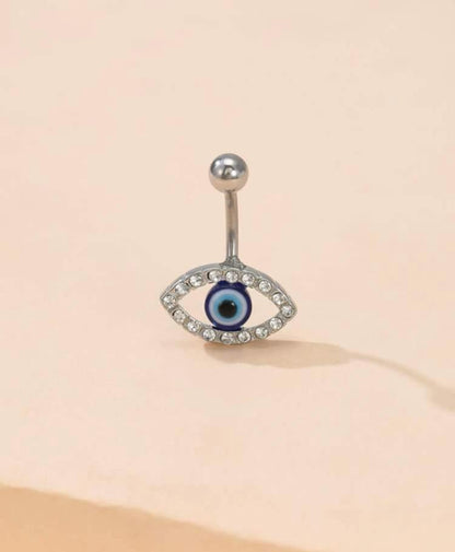 Evil Eye Greek Mati Rhinestone Navel Belly Ring