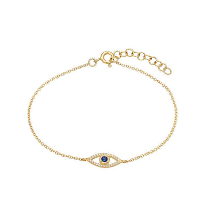 Evil Eye Greek Mati 925 Sterling Silver 18k Gold Plated Silver Blue Adjustable B