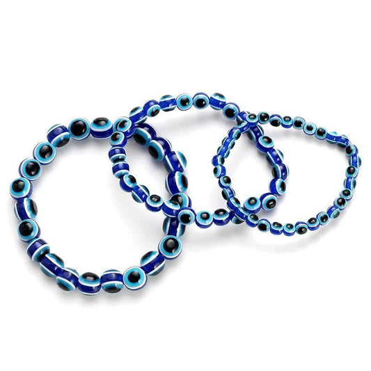 Evil Eye Greek Mati Kids 4mm Blue Resin Beaded Bracelet