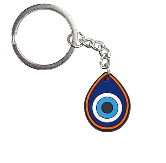 Evil Eye Tear Drop PVC Charm Key Chain Keyring