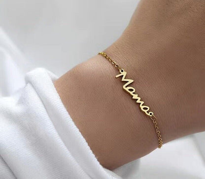 Mama Titanium Steel Gold Ajustable Bracelet Mothers Day