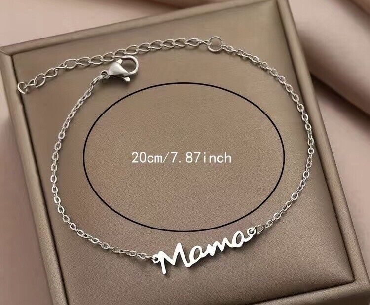 Mama Titanium Steel Gold Ajustable Bracelet Mothers Day